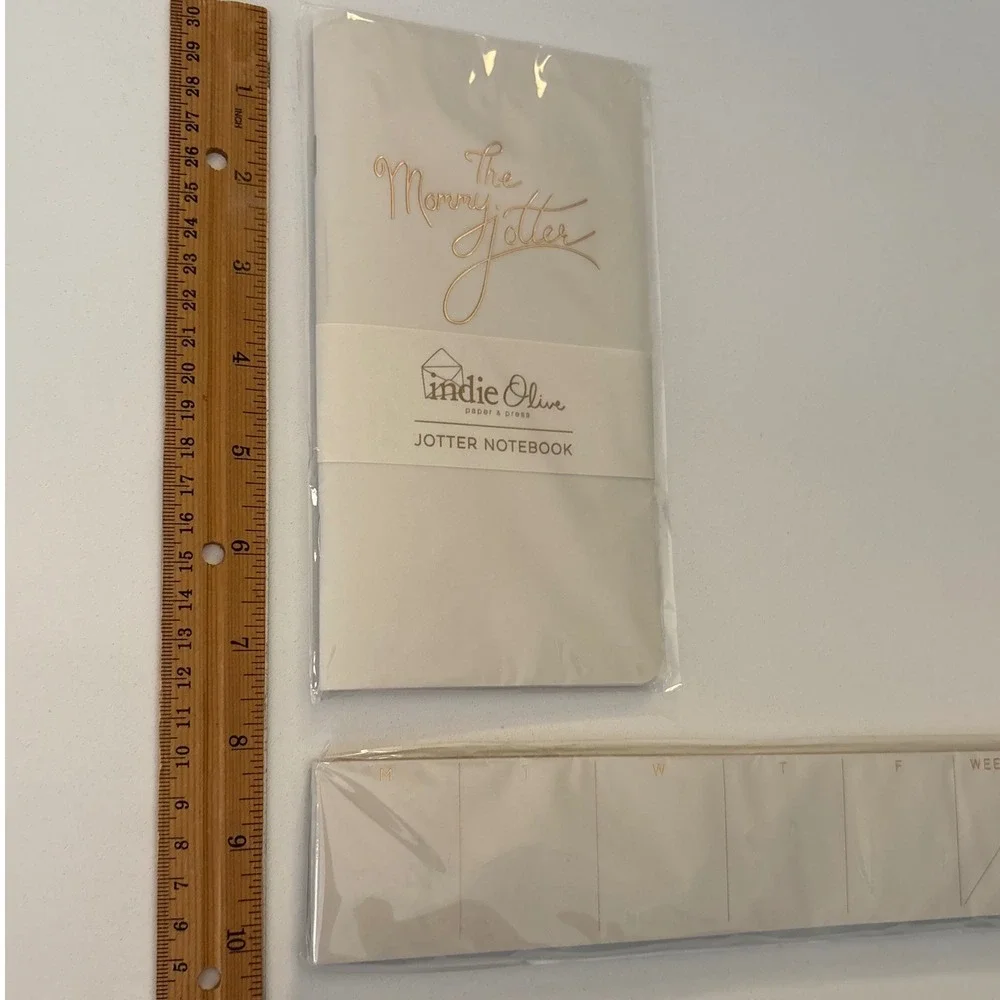 Indie Olive Mommy Jotter Notebook & Weekly Planner Set‎ Beige Gold Foil Journal